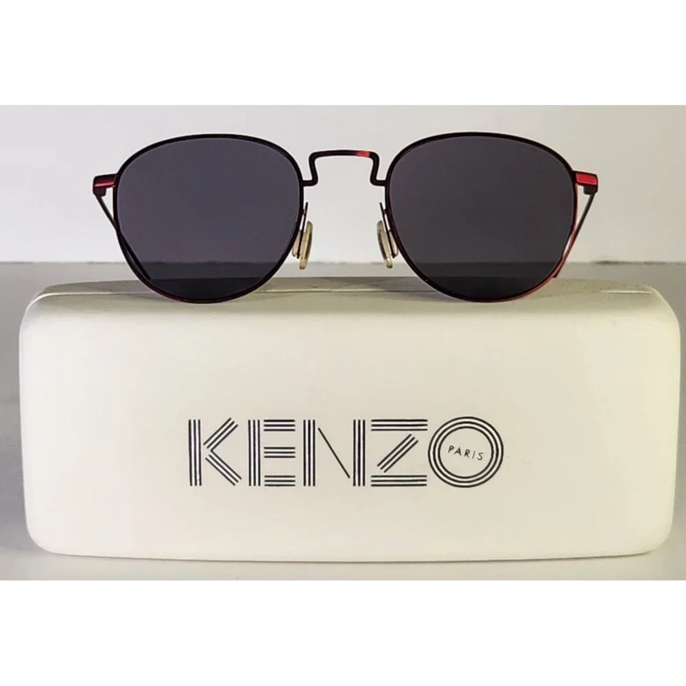 Kenzo Sunglasses KZ 5118 Metallic Red Made In France Lightweight Metal Frames